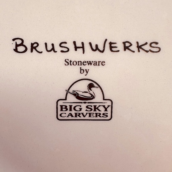2 Brushwerks Big Sky Carvers BEAR Stoneware Bowls 9.5” Cabincore - Picture 8 of 12